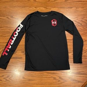 youth large under armour heatgear football long sleeve athletic shirt